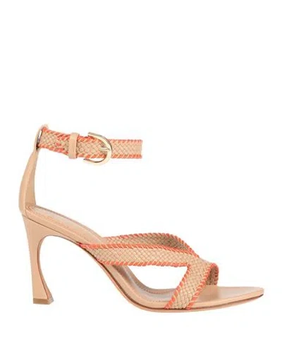 Alexandre Birman Woman Sandals Beige Size 8 Leather