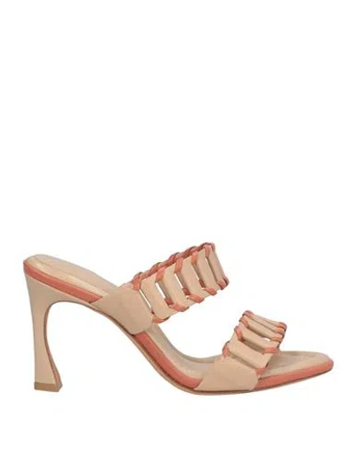 Alexandre Birman Woman Sandals Beige Size 8 Leather In Pink