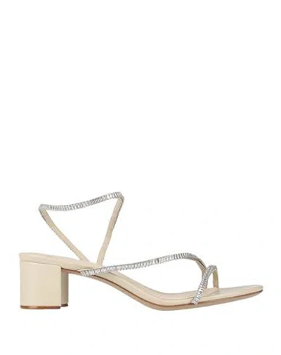 Alexandre Birman Woman Sandals Beige Size 8.5 Leather In Gold