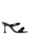 Alexandre Birman Clarita Square Flare 85 Bow-detailed Leather Mules In Black