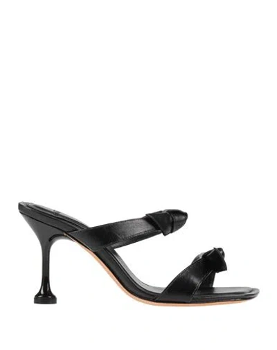 Alexandre Birman Clarita Leather Knot Two-band Sandals In Black
