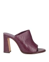 Alexandre Birman Woman Sandals Deep Purple Size 8 Leather In Purple