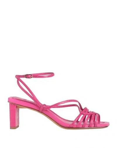 Alexandre Birman Woman Sandals Fuchsia Size 6.5 Leather In Pink