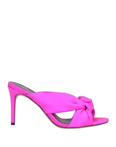 Alexandre Birman Woman Sandals Fuchsia Size 8 Textile Fibers In Pink
