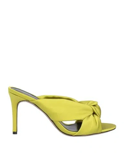Alexandre Birman Woman Sandals Lime Green Size 8 Textile Fibers