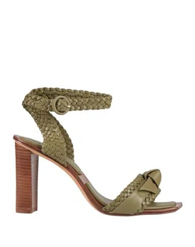 Alexandre Birman Woman Sandals Military Green Size 8 Leather
