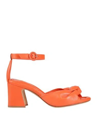 Alexandre Birman Woman Sandals Orange Size 7 Leather