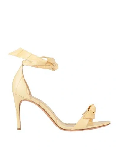 Alexandre Birman Woman Sandals Pastel Yellow Size 10.5 Leather
