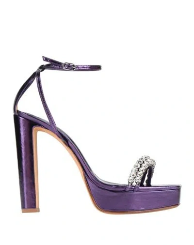 Alexandre Birman Woman Sandals Purple Size 8 Leather