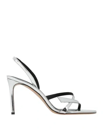 Alexandre Birman Woman Sandals Silver Size 8 Leather