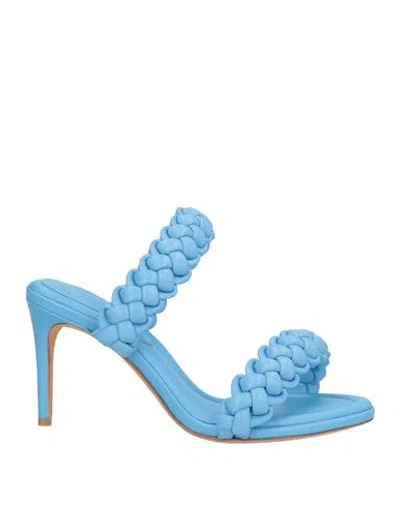 Alexandre Birman Woman Sandals Sky Blue Size 8 Leather
