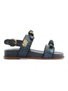 Alexandre Birman X Agua By Agua Bendita Grossgrain Raffia Slingback Sandals In Blue