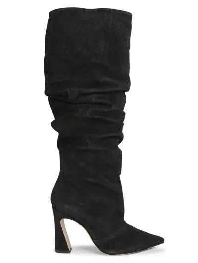 Alexandre Birman Women's 90mm Slouchy Suede Knee-high Boots In Black