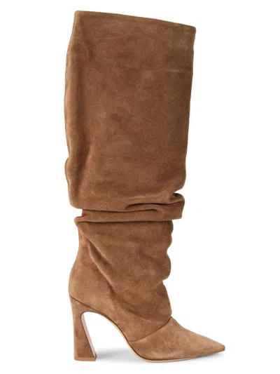 Alexandre Birman Women's 90mm Suede Knee-high Boots In Brown