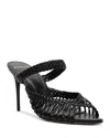 Alexandre Birman Agatha Peep Toe Slide Sandal In Black