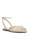 Alexandre Birman Agatha Braided Leather Flat Sandals In Eggshell