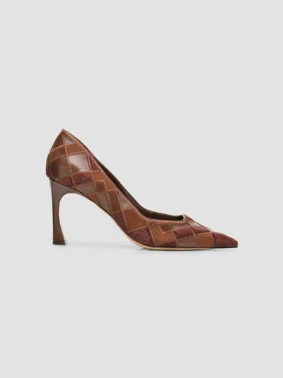 Alexandre Birman Annelise 85mm Leather-calf Hair Pumps In Brown