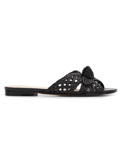 Alexandre Birman Women's Belinda Woven Leather Flat Sandals In Black