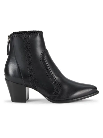 Alexandre Birman Women's Benta 75mm Leather Block-heel Ankle Boots In Black