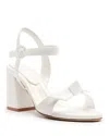 Alexandre Birman Clarita Flare Leather Bridal Sandals In White