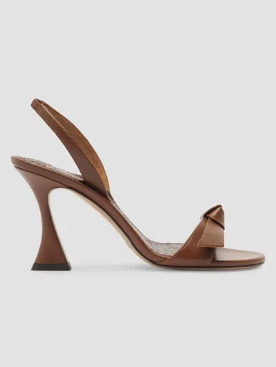 Alexandre Birman 60mm Clarita Leather Slingback Sandals In Brown