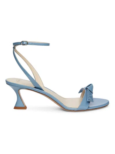 Alexandre Birman Women's Clarita Bell 60mm Patent Leather Sandals In Denim Blue
