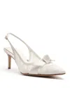 Alexandre Birman Classic Clarita Lace Slingback Pumps In White