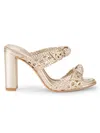 Alexandre Birman Women's Clarita Intreccio 90mm Woven Leather Block-heel Sandals In Gold