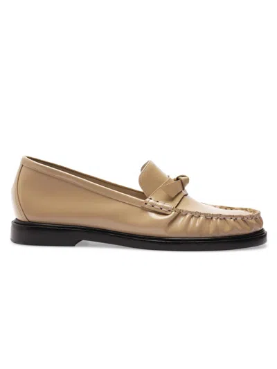 Alexandre Birman Women's Clarita Knot-detailed Patent Leather Loafers In Gold