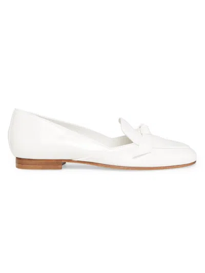 Alexandre Birman Women's Clarita Leather Belgian Loafers In White