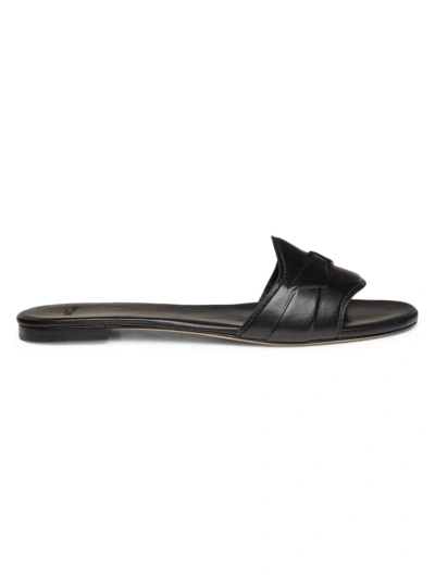 Alexandre Birman Women's Clarita Padded Leather Slides In Black