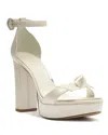 Alexandre Birman Clarita Satin Platform Block-heel Sandals In White