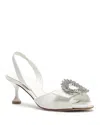 Alexandre Birman Easy Madelina Embellished Satin 60 Pumps In White