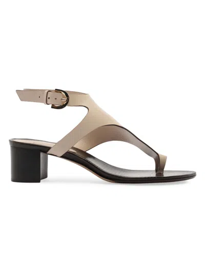 Alexandre Birman Women's Eliah 45mm Toe-loop Leather Sandals In Brown