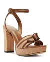 Alexandre Birman Raffia Bow Ankle-strap Platform Sandals In Espresso