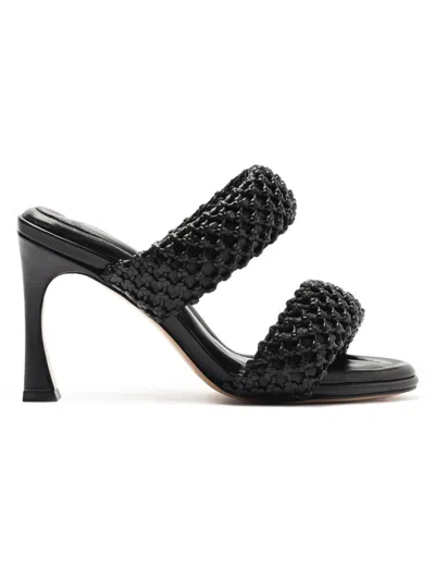 Alexandre Birman Women's Lilla 85mm Woven Leather Sandals In Black