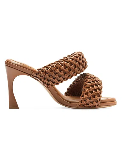 Alexandre Birman Women's Lilla 85mm Woven Leather Sandals In Brown