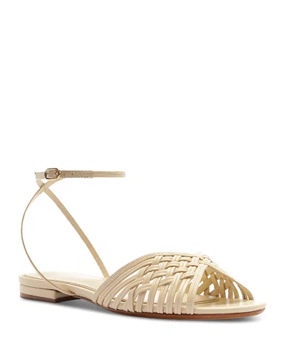 Alexandre Birman Women's Lillian Leather Flat Sandals In Neutral