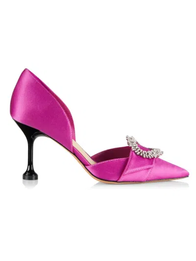 Alexandre Birman Women's Madelina Crystal & Satin D'orsay Pumps In Purple