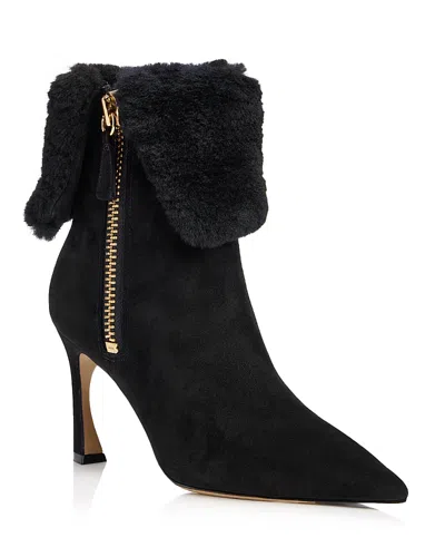 Alexandre Birman Women's Mirabella Shearling Collar Boots In Black