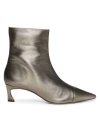 Alexandre Birman Women's Myra 50mm Metallic Leather Sculpted Heel Ankle Boots In Pewter