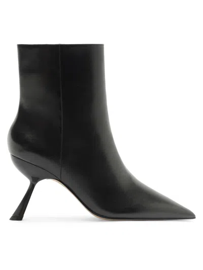 Alexandre Birman 85mm Natalie Leather Booties In Black