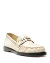 Alexandre Birman Women's Olga Block Heel Loafer Flats In White