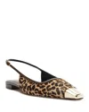 Alexandre Birman Olivia Genuine Calf Hair Cap Toe Slingback Flat In Light Beige/light Gold