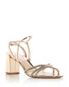 Alexandre Birman Caged Ankle Strap Sandal In Golden
