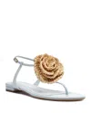 Alexandre Birman Sadie Flower Flats Serene Blue/natural In Serene Blue