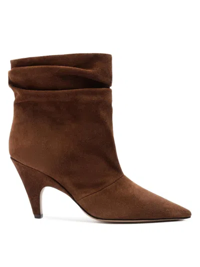 Alexandre Birman Women's Tati 85mm Suede Slouchy Boots In Brown
