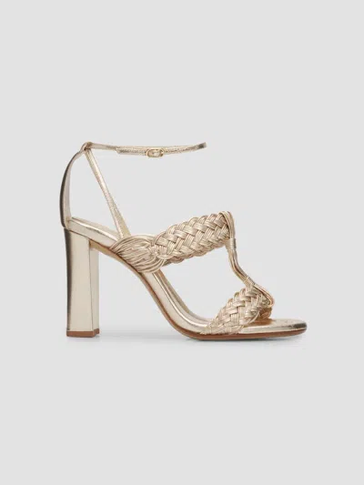 Alexandre Birman Women's Thalia 90mm Braided Strap Block Heel Sandals In Golden