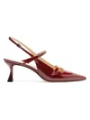 Alexandre Birman Tita 60mm Slingback Pumps In Cherry Lacquer
