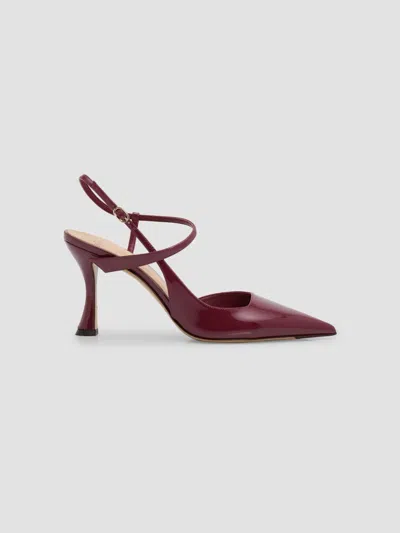 Alexandre Birman Women's Tita 85mm Patent Leather Ankle-wrap Pumps In Burgundy